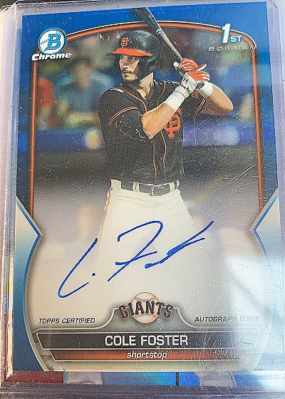 2023 Bowman Chrome #CDA-CF Cole Foster — front