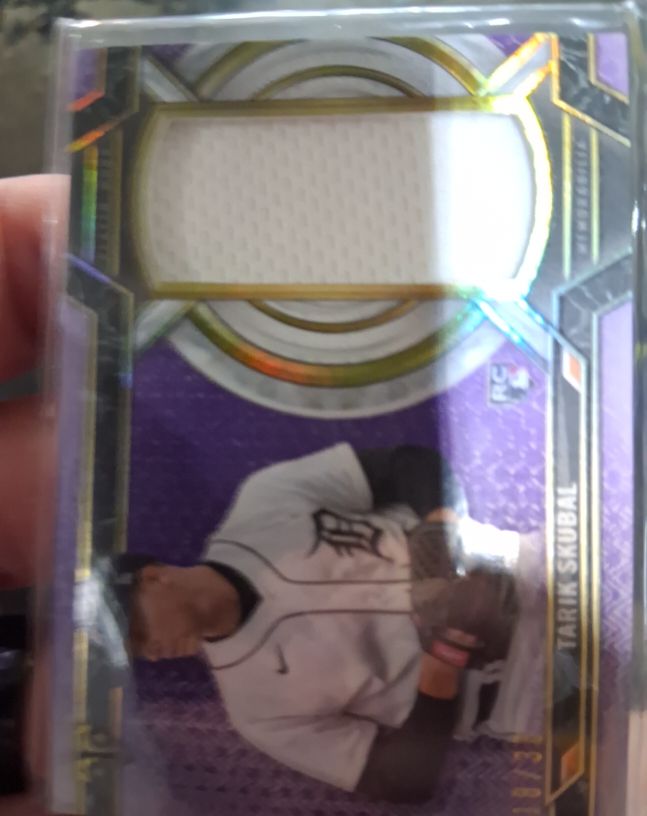2021 Topps Triple Threads Single Jumbo Relics #SJR-TS Tarik Skubal — front