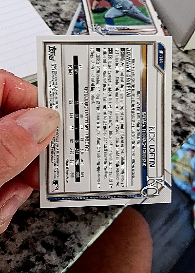 2021 Bowman 1st Edition #BFE-144 Nick Loftin — back