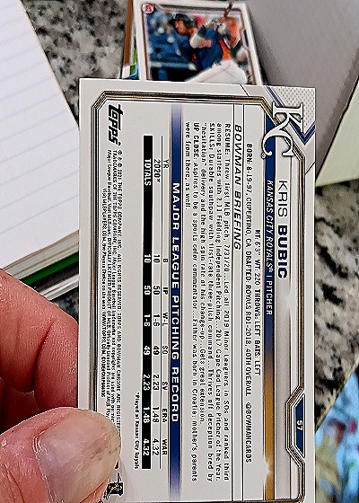 2021 Bowman #57 Kris Bubic — back