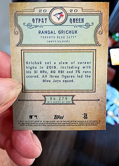 2020 Topps Gypsy Queen #279 Randal Grichuk — back