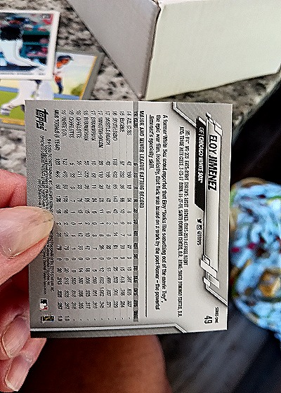 2020 Topps #49 Eloy Jimenez — back
