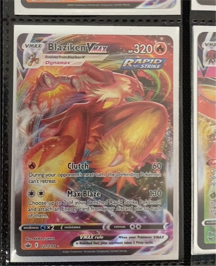 2021 Pokémon Sword & Shield Chilling Reign #021 Blaziken VMAX — front
