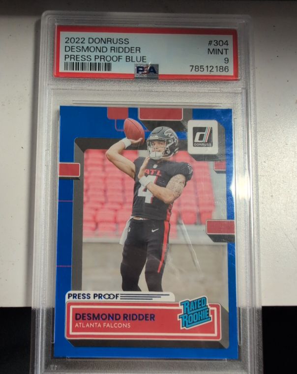 2022 Donruss #304 Desmond Ridder Press Proof Blue — front