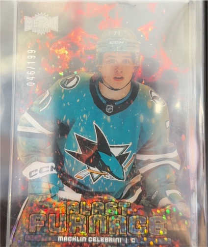 2024-25 Skybox Metal Universe Blast Furnace #BF-3 Macklin Celebrini — front