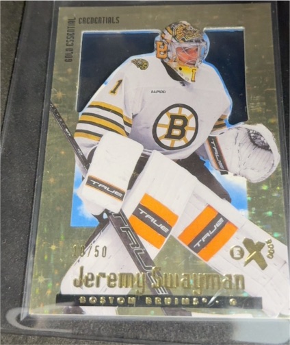 2023-24 Skybox E-X 2000 #8 Jeremy Swayman Boston Bruins — front