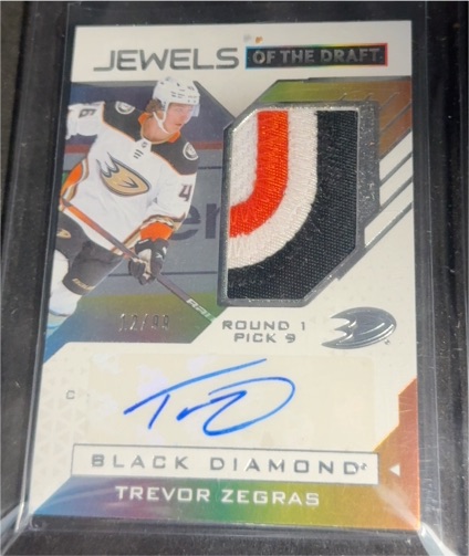 2021-22 Upper Deck Black Diamond Jewels Of The Draft #JDRK Trevor Zegras — front