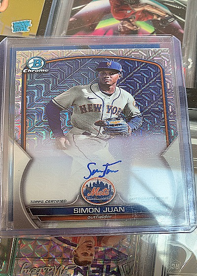 2023 Bowman Chrome Mega Box Mojo Auto #BCMA-SJN Simon Juan — front