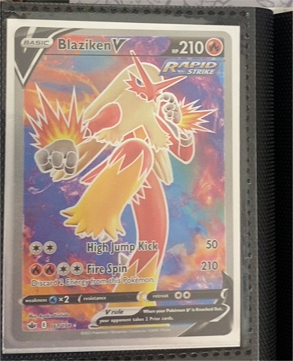 2021 Pokémon Sword & Shield Chilling Reign #161 Blaziken V — front