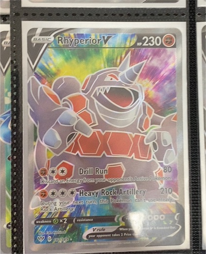 2020 Pokémon TCG Darkness Ablaze #181 Rhyperior V — front