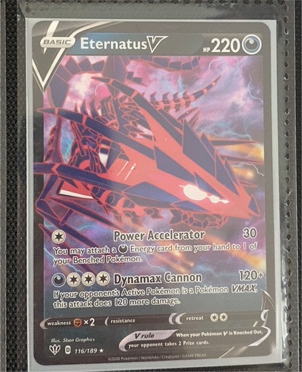 2020 Pokémon TCG Darkness Ablaze #116 Eternatus V — front