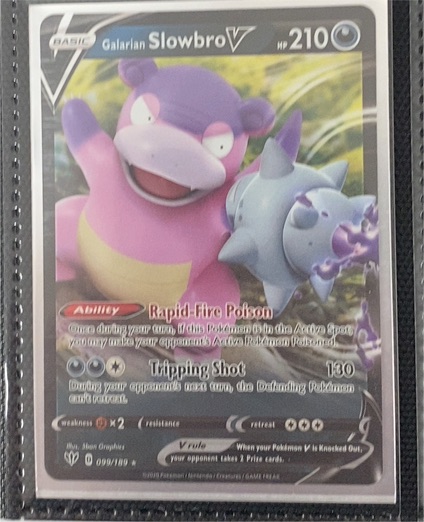 2020 Pokémon Darkness Ablaze #099 Galarian Slowbro V — front