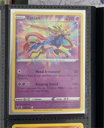 2020 Pokemon Vivid Voltage #082 Zacian Amazing Rare — front
