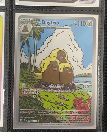 2024 Pokémon SV08 Surging Sparks #208 Alolan Dugtrio — front