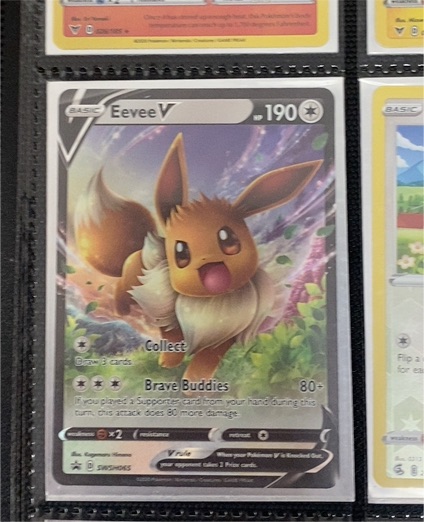 2020 Pokémon Sword & Shield Black Star Promo #065 Eevee V — front