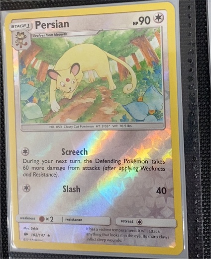 2017 Pokemon Burning Shadows #102 Persian — front