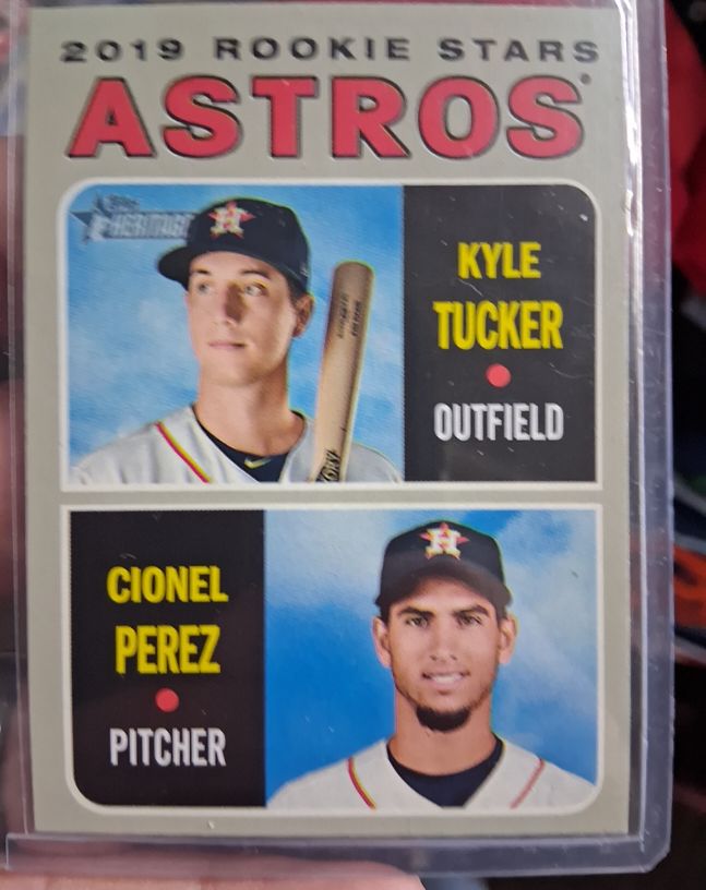 2019 Topps Heritage #227 Kyle Tucker / Cionel Perez — front