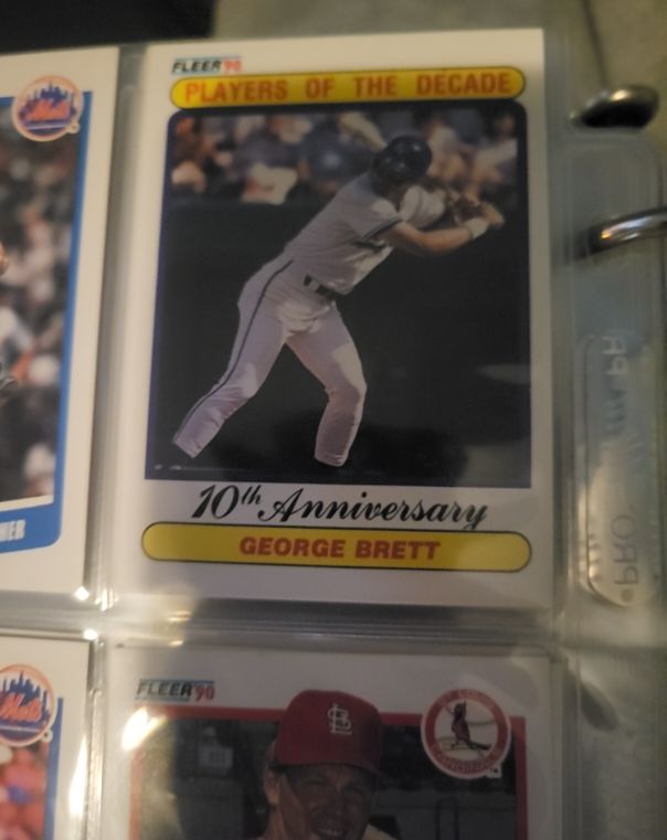 1990 Fleer #621 Players of the Decade George Brett 10th Anniversary — front