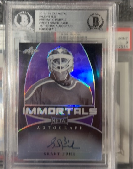 2016 Leaf Metal Immortals Prismatic Purple Autograph #AU-GF1 Grant Fuhr — front