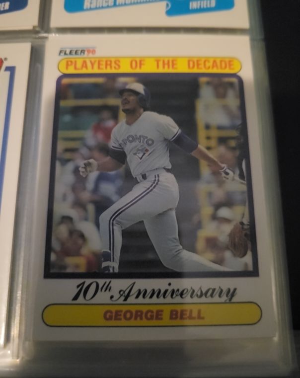 1990 Fleer #626 George Bell 10th Anniversary — front