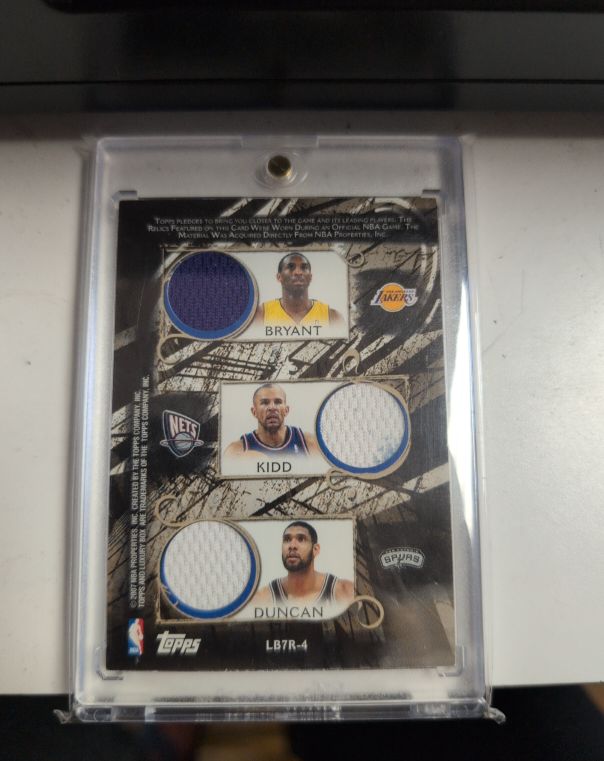 2006 Topps Luxury Box 7 Game Used Relics #LB7R-4 Kobe Bryant Jason Kidd Tim Duncan — front