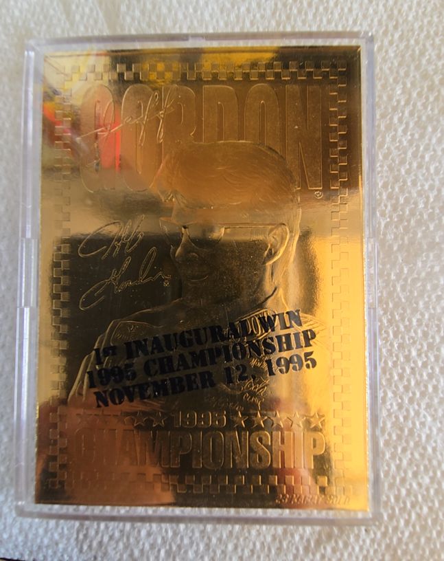 1995 Bleachers 23 Karat Gold Jeff Gordon 1st Inaugural Championship Win — front