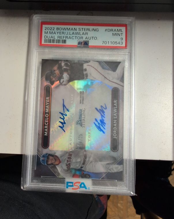 2022 Bowman Sterling #DRAML Marcelo Mayer/Jordan Lawlar Dual Refractor Auto — front