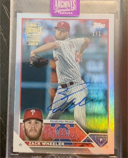 2025 Topps Archives Signature Series 1/1 Zack Wheeler — front