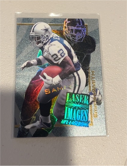 1996 Score Board NFL Lasers Laser Images Sample Emmitt Smith — front