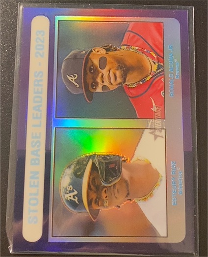 2024 Topps Heritage #309 Esteury Ruiz / Ronald Acuña Jr. — front