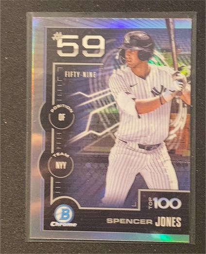 2025 Bowman Chrome Top 100 #BTP-59 Spencer Jones — front