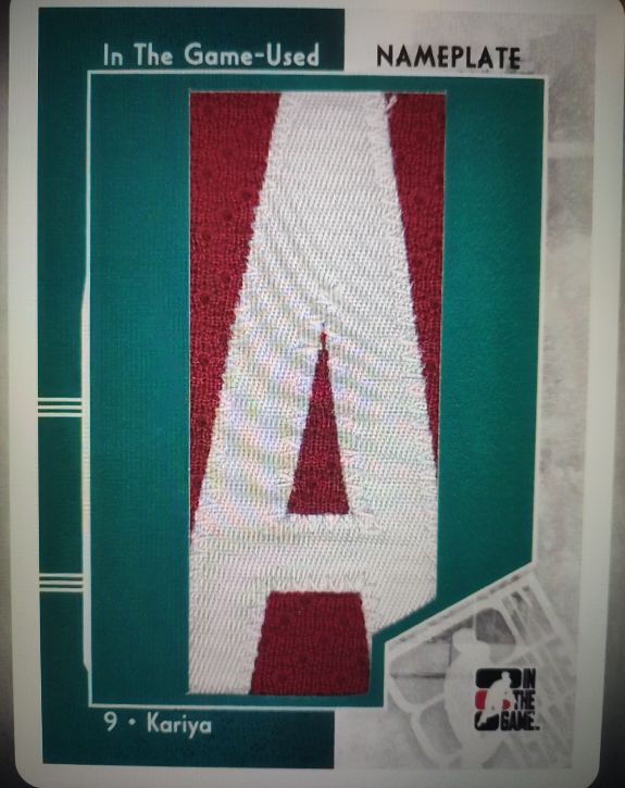 1990 In The Game-Used Nameplate #9 Mats Kariya — front