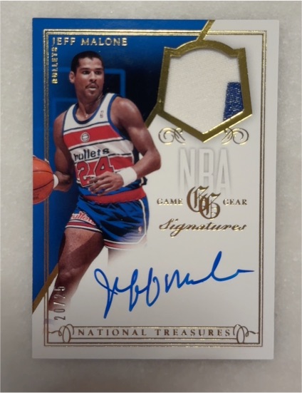 2013-14 Panini National Treasures NBA Game Gear Signatures #GG-JM Jeff Malone — front