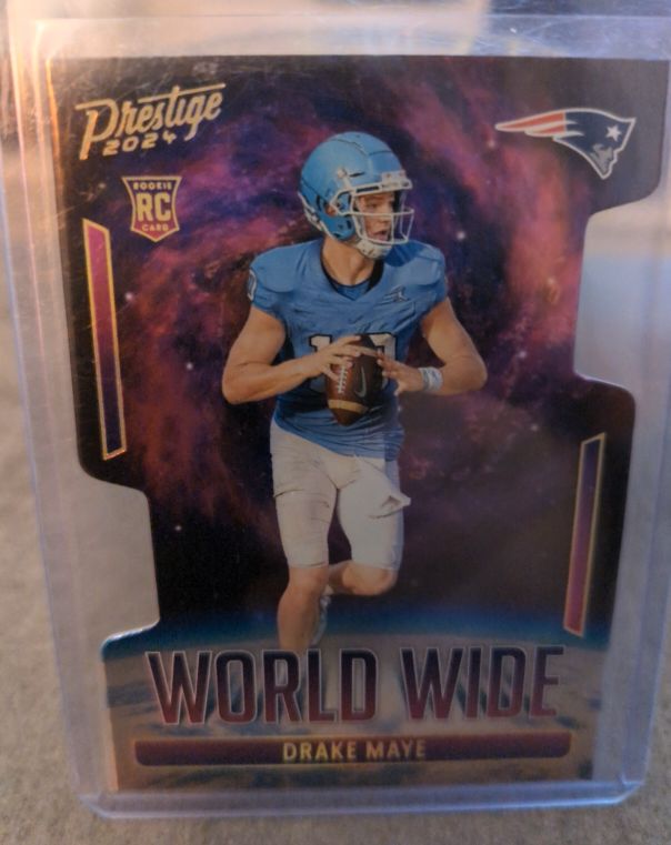2024 Panini Prestige World Wide Die Cut #World Wide Drake Maye — front