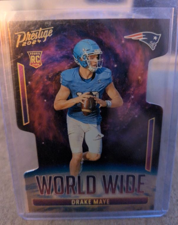 2024 Panini Prestige World Wide Die Cut #WW-DME Drake Maye — front