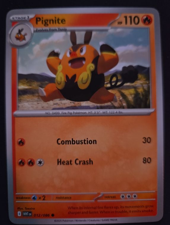 2025 Pokémon Scarlet & Violet White Flare #012 Pignite — front