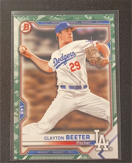 2021 Bowman Prospects Camo #BP-16 Clayton Beeter — front