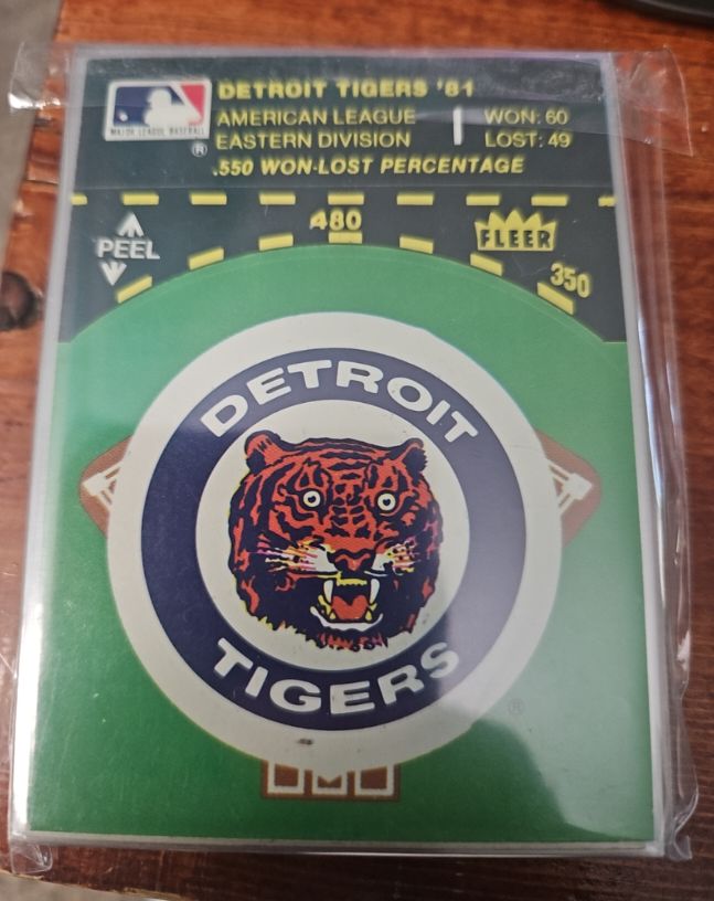 1981 Fleer #NNO Detroit Tigers Team Sticker — front