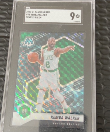 2020-21 Panini Mosaic #98 Kemba Walker Genesis Prizm — front