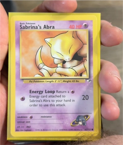 2000 Pokémon Gym Heroes #91 Sabrina's Abra — front