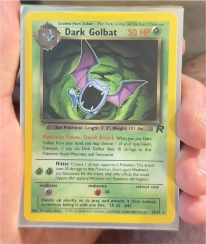 2000 Pokémon Team Rocket #24 Dark Golbat — front