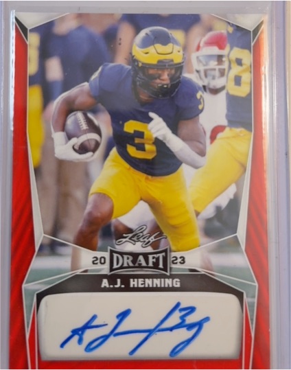 2023 Leaf Draft #BA-AJH A.J. Henning — front