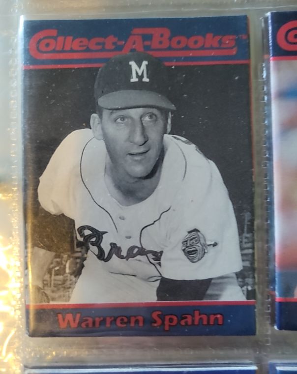 1990 Collect-A-Books #24 Warren Spahn Milwaukee Braves — front