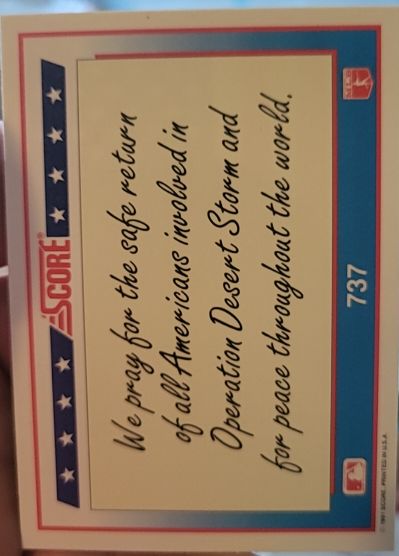 1991 Score #737 Desert Storm Prayer — front