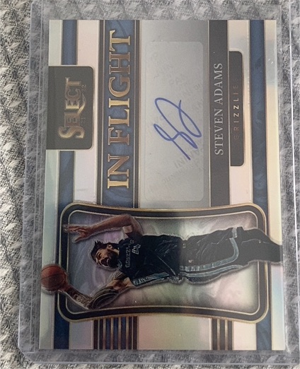2021-22 Panini Select In Flight Silver Prizm Auto Steven Adams — front