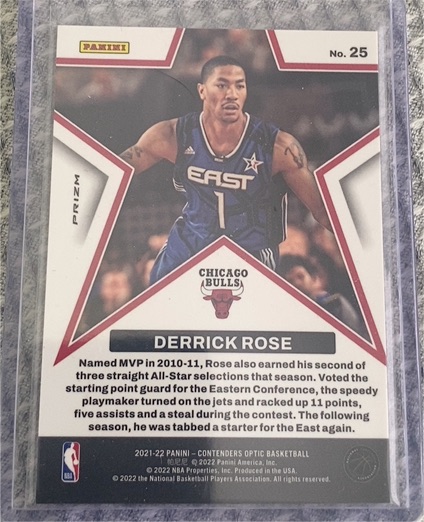 2021-22 Panini Contenders Optic #25 Derrick Rose — front