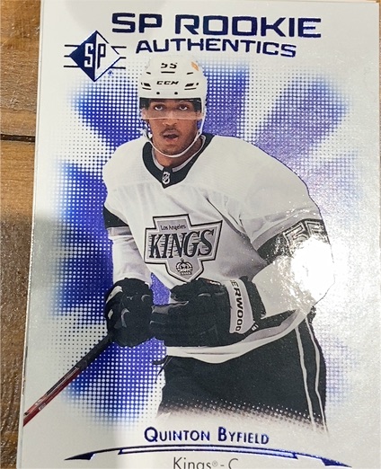 2021-22 Upper Deck SP Rookie Authentics Blue #127 Quinton Byfield — front