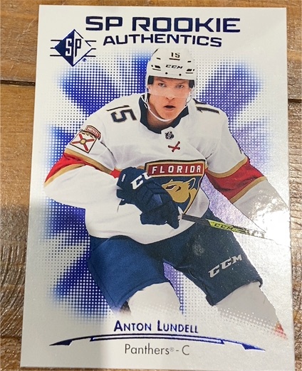 2021-22 Upper Deck SP Rookie Authentics Blue #123 Anton Lundell — front