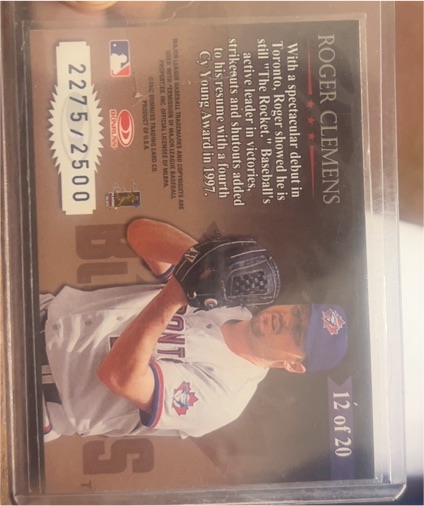1998 Leaf #12 Roger Clemens — front
