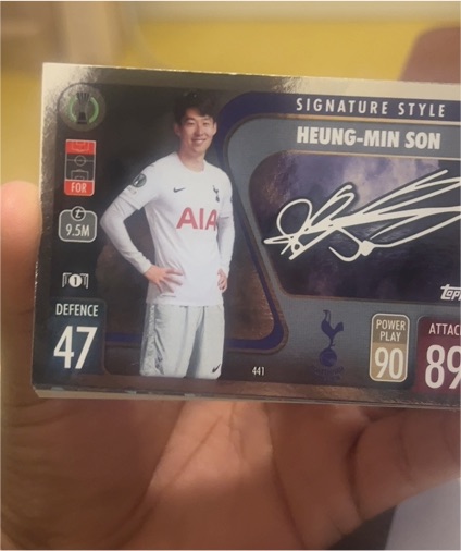 2021-22 Topps Match Attax Signature Style #441 Heung-Min Son — front